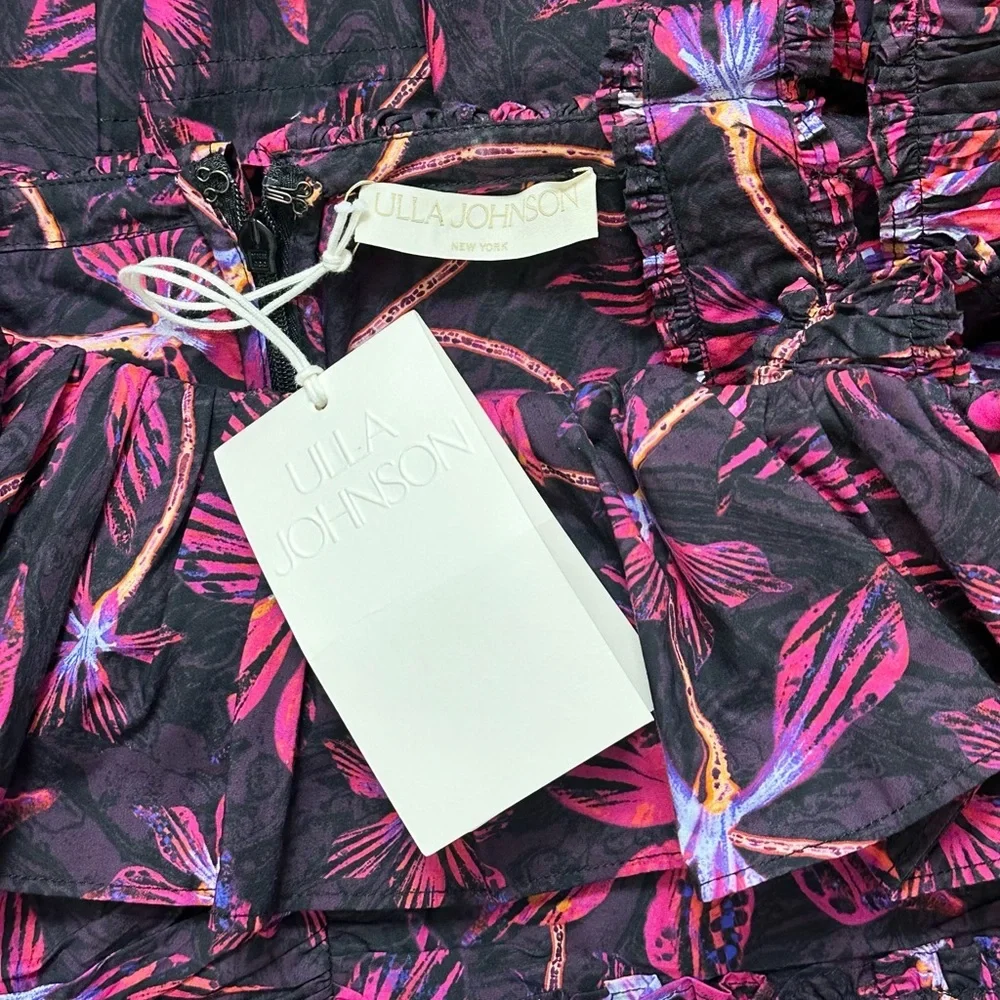 Ulla Johnson | NWT Caprice Floral Cotton Off-Shoulder Zinnia Midi Dress- Size 0 - Picture 11 of 15